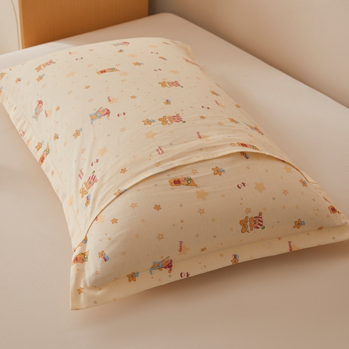 91家纺网 家纺一手货源 找家纺 翎盈家纺 2026新款卡通小清新全棉纯棉枕套成人学生儿童枕头套 梦幻星星