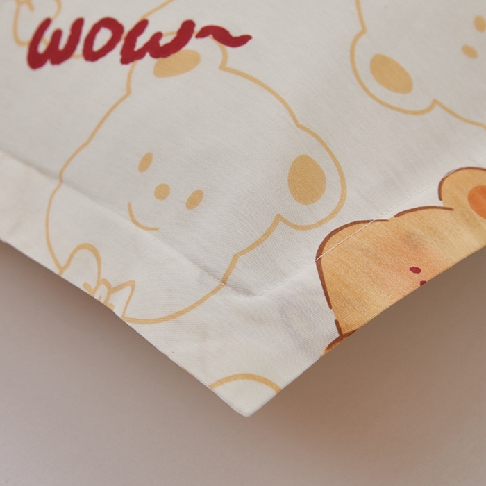 91家纺网 家纺一手货源 找家纺 翎盈家纺 2026新款卡通小清新全棉纯棉枕套成人学生儿童枕头套 瑞迪熊