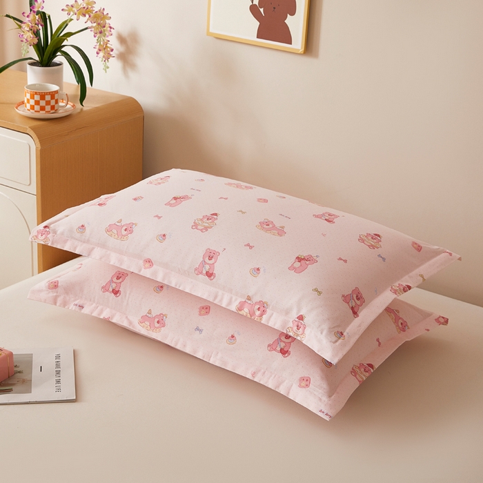 91家纺网 家纺一手货源 找家纺 翎盈家纺 2026新款卡通小清新全棉纯棉枕套成人学生儿童枕头套 童话街