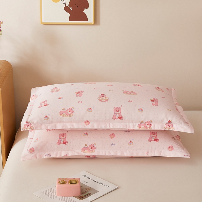 91家纺网 家纺一手货源 找家纺 翎盈家纺 2026新款卡通小清新全棉纯棉枕套成人学生儿童枕头套 童话街