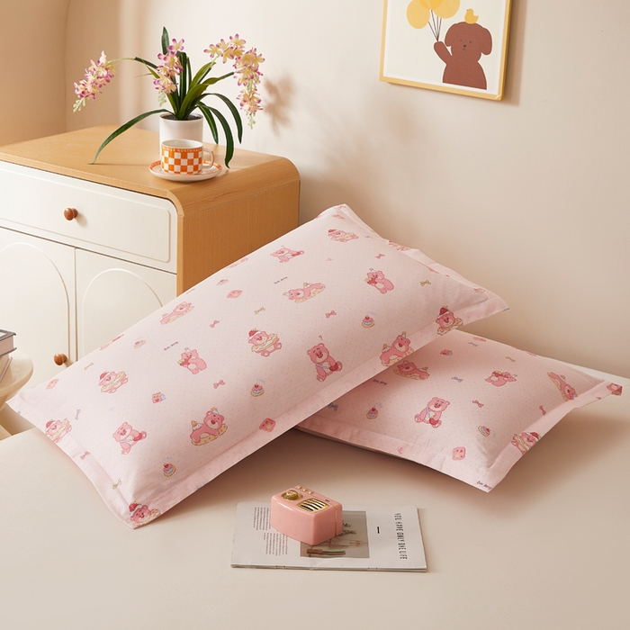 91家纺网 家纺一手货源 找家纺 翎盈家纺 2026新款卡通小清新全棉纯棉枕套成人学生儿童枕头套 童话街