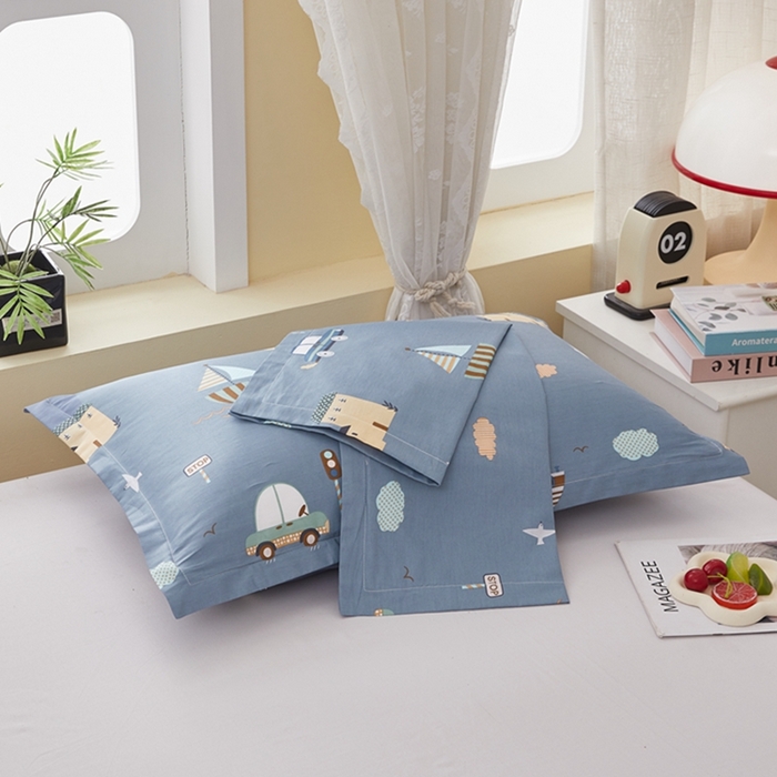 91家纺网 家纺一手货源 找家纺 翎盈家纺 2026新款卡通小清新全棉纯棉枕套成人学生儿童枕头套 玩具乐园-兰