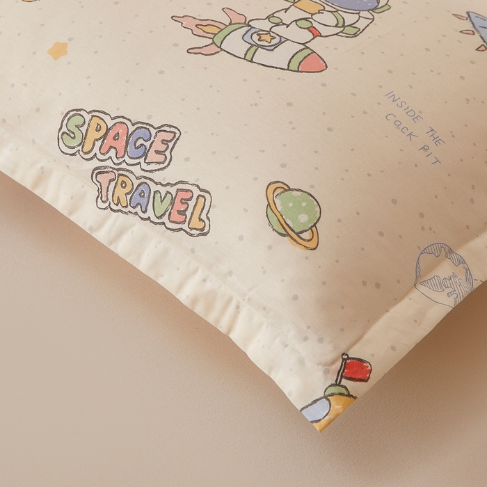 91家纺网 家纺一手货源 找家纺 翎盈家纺 2026新款卡通小清新全棉纯棉枕套成人学生儿童枕头套 星际仔仔