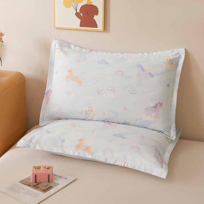 翎盈家纺 2026新款卡通小清新全棉纯棉枕套成人学生儿童枕头套 星芒小马