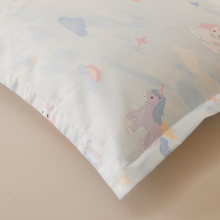 91家纺网 家纺一手货源 找家纺 翎盈家纺 2026新款卡通小清新全棉纯棉枕套成人学生儿童枕头套 星芒小马