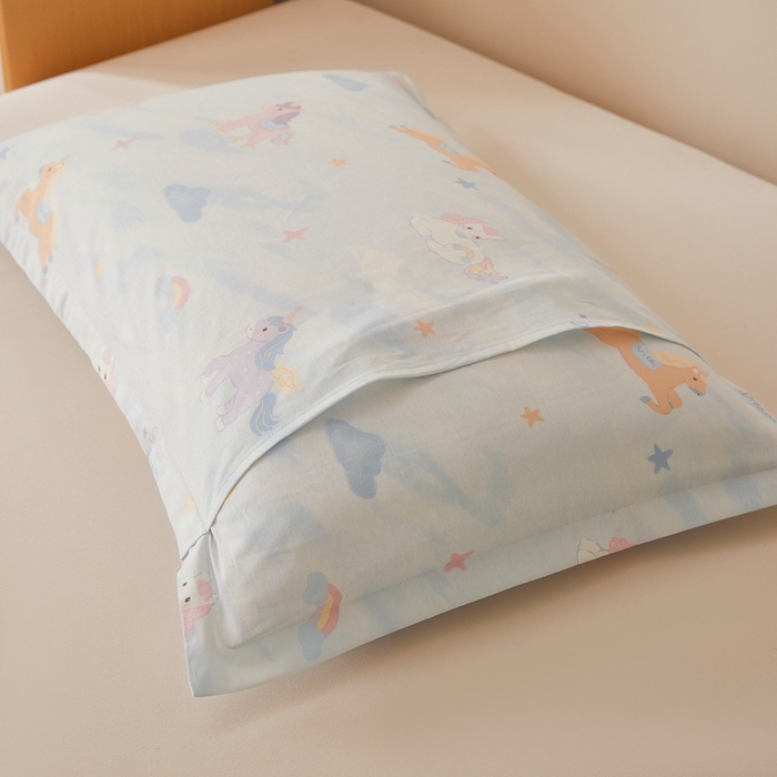 91家纺网 家纺一手货源 找家纺 翎盈家纺 2026新款卡通小清新全棉纯棉枕套成人学生儿童枕头套 星芒小马