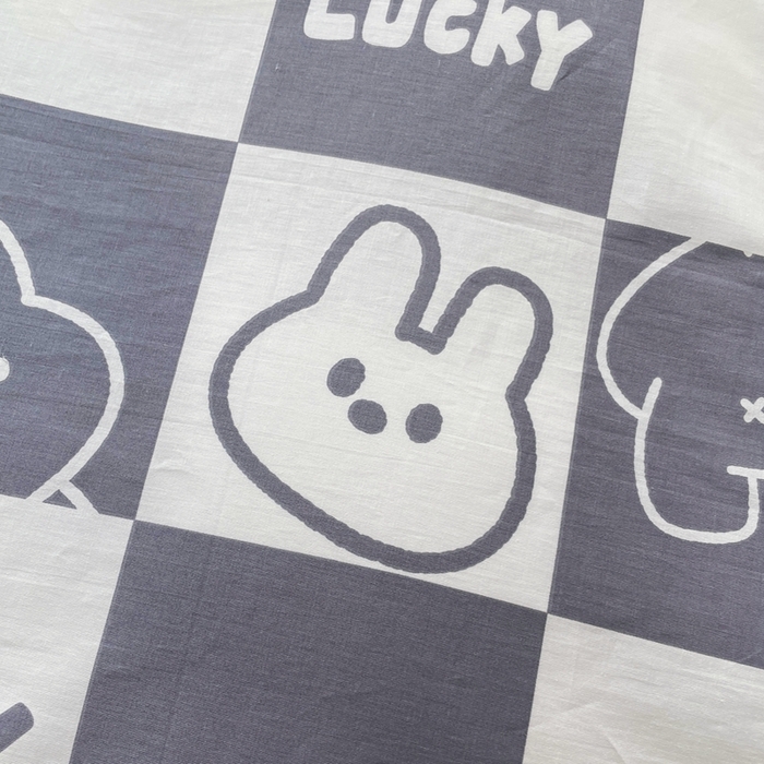 91家纺网 家纺一手货源 找家纺 翎盈家纺 2026新款卡通小清新全棉纯棉枕套成人学生儿童枕头套 幸运兔