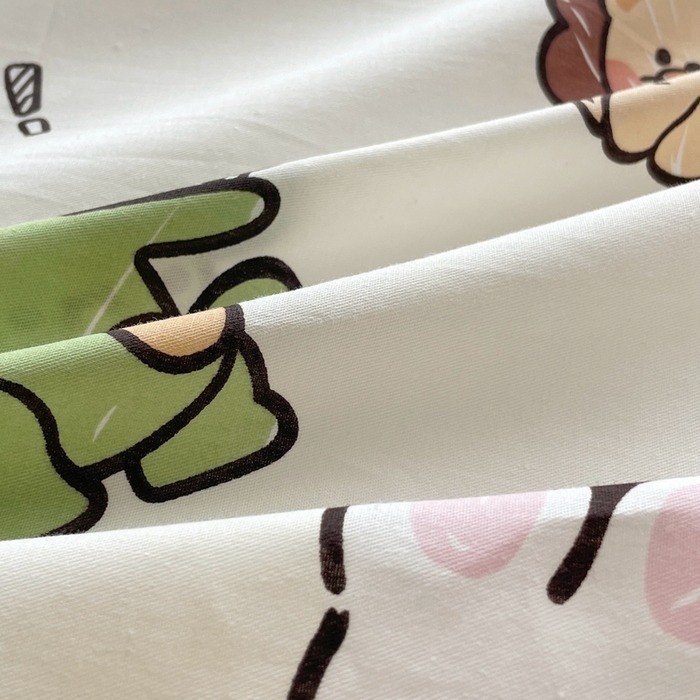 91家纺网 家纺一手货源 找家纺 翎盈家纺 2026新款卡通小清新全棉纯棉枕套成人学生儿童枕头套 野餐派对