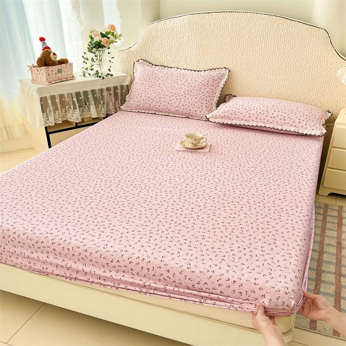 91家纺网 家纺一手货源 找家纺 （总）梦舒羽 2026新款A类云朵棉亲肤四季款床笠席梦思床罩全包床单三件套