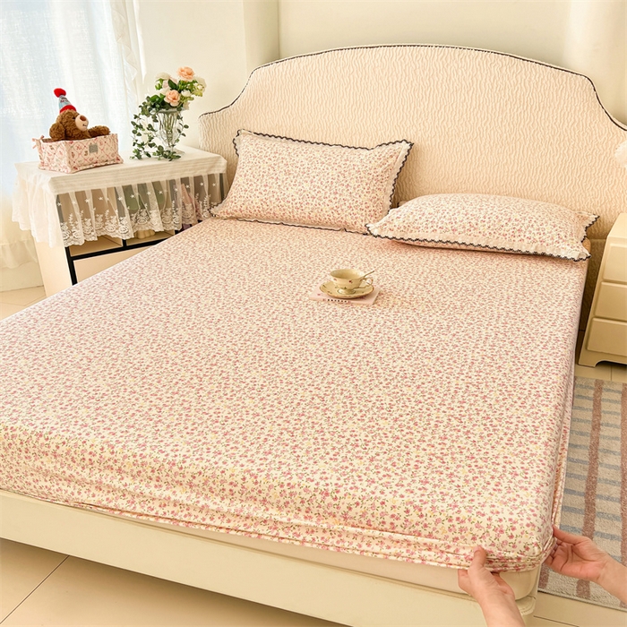 91家纺网 家纺一手货源 找家纺 （总）梦舒羽 2026新款A类云朵棉亲肤四季款床笠席梦思床罩全包床单三件套