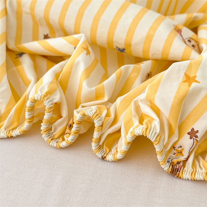 91家纺网 家纺一手货源 找家纺 梦舒羽 2026新款A类云朵棉亲肤四季款床笠席梦思床罩全包床单三件套 小星愿