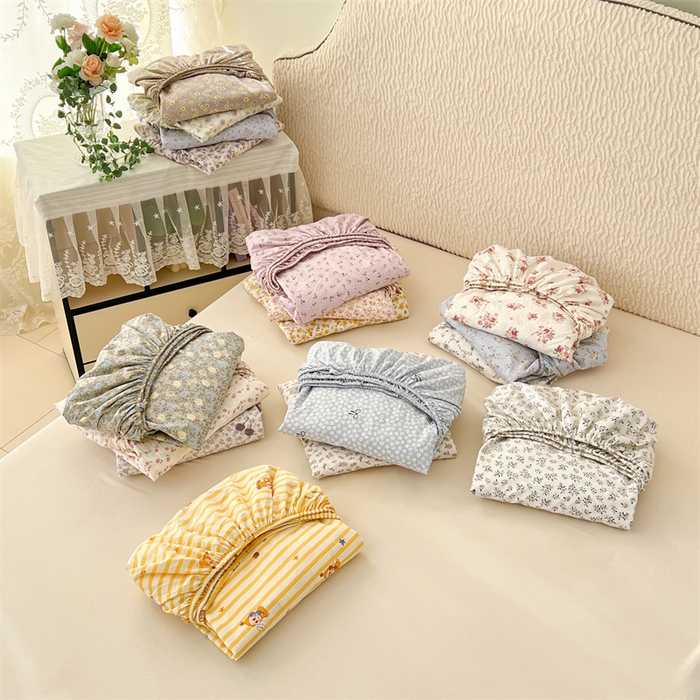 91家纺网 家纺一手货源 找家纺 梦舒羽 2026新款A类云朵棉亲肤四季款床笠席梦思床罩全包床单三件套 组合