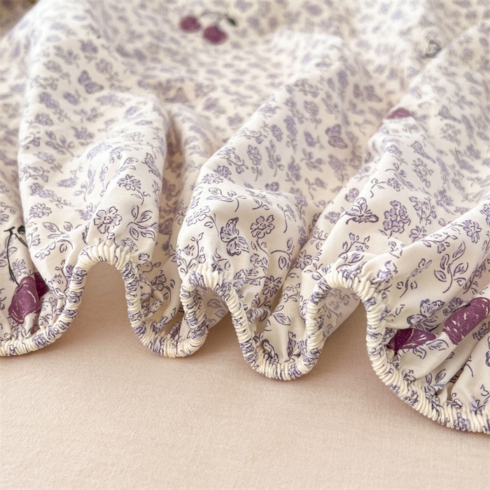 91家纺网 家纺一手货源 找家纺 梦舒羽 2026新款A类云朵棉亲肤四季款床笠席梦思床罩全包床单三件套 蝴蝶梦境