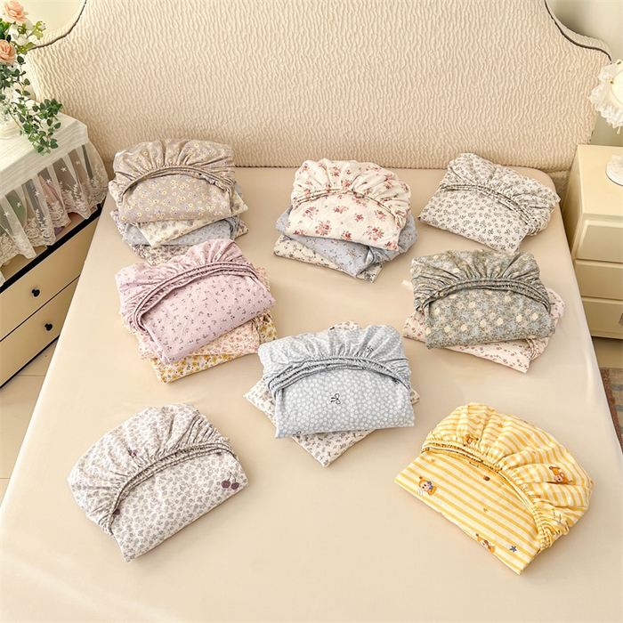 91家纺网 家纺一手货源 找家纺 梦舒羽 2026新款A类云朵棉亲肤四季款床笠席梦思床罩全包床单三件套 组合