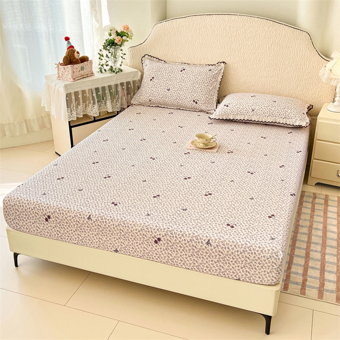 91家纺网 家纺一手货源 找家纺 梦舒羽 2026新款A类云朵棉亲肤四季款床笠席梦思床罩全包床单三件套 蝴蝶梦境