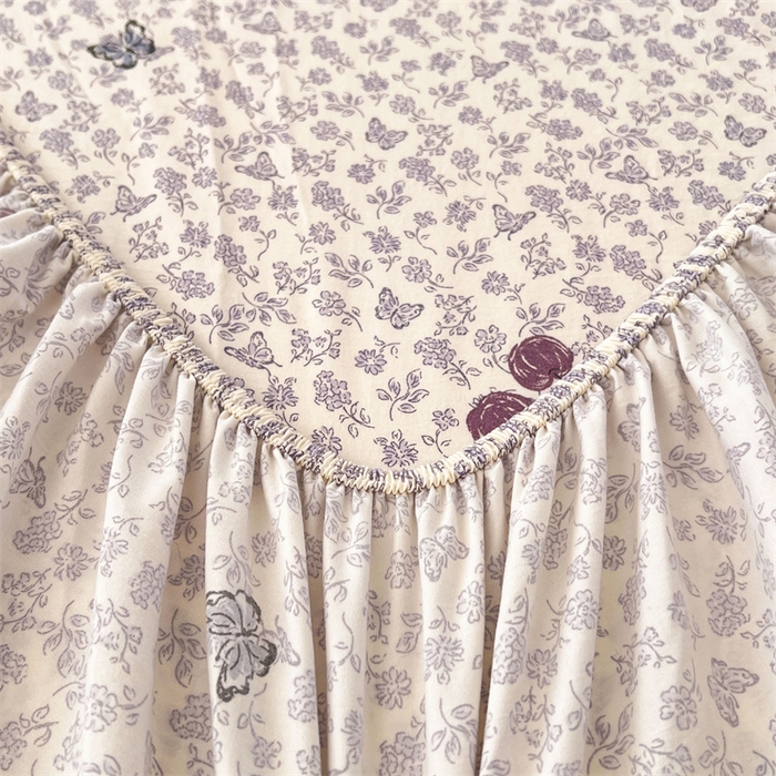 91家纺网 家纺一手货源 找家纺 梦舒羽 2026新款A类云朵棉亲肤四季款床笠席梦思床罩全包床单三件套 蝴蝶梦境