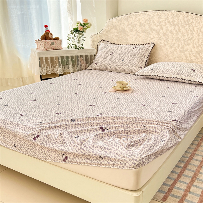 91家纺网 家纺一手货源 找家纺 梦舒羽 2026新款A类云朵棉亲肤四季款床笠席梦思床罩全包床单三件套 蝴蝶梦境