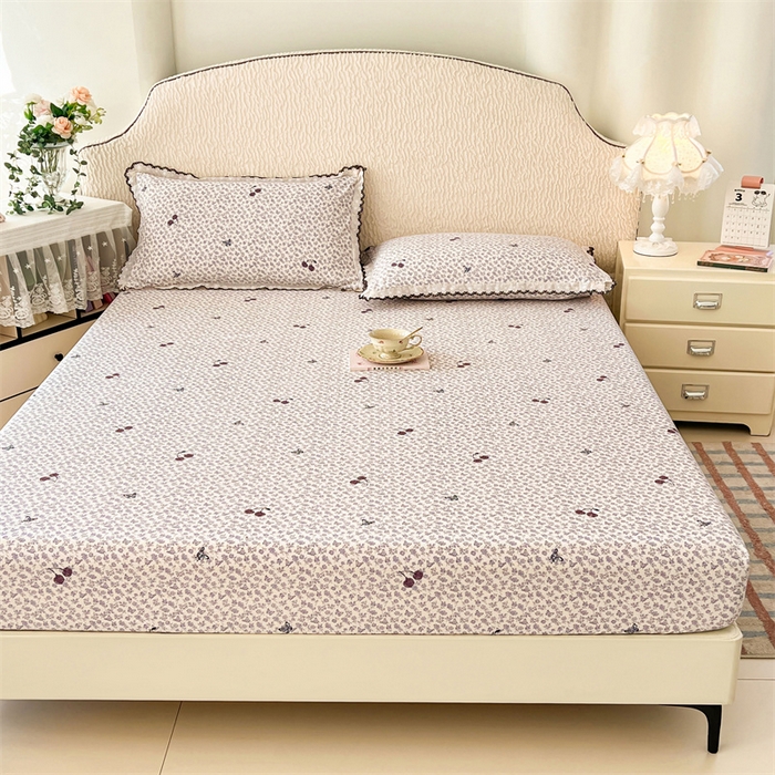 91家纺网 家纺一手货源 找家纺 梦舒羽 2026新款A类云朵棉亲肤四季款床笠席梦思床罩全包床单三件套 蝴蝶梦境