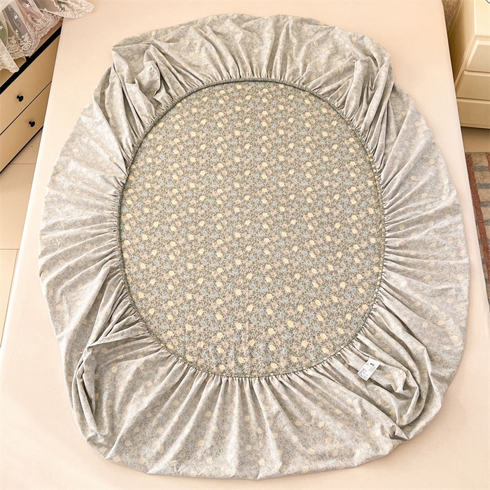 91家纺网 家纺一手货源 找家纺 梦舒羽 2026新款A类云朵棉亲肤四季款床笠席梦思床罩全包床单三件套 海棠花开