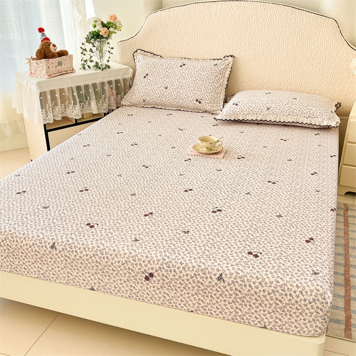 91家纺网 家纺一手货源 找家纺 梦舒羽 2026新款A类云朵棉亲肤四季款床笠席梦思床罩全包床单三件套 蝴蝶梦境