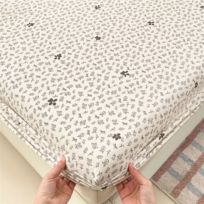 91家纺网 家纺一手货源 找家纺 梦舒羽 2026新款A类云朵棉亲肤四季款床笠席梦思床罩全包床单三件套 花无意