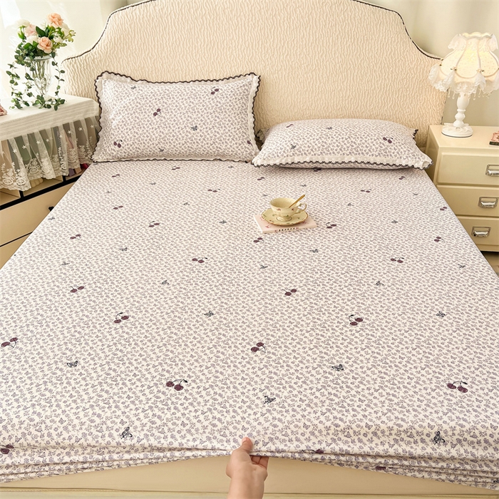 91家纺网 家纺一手货源 找家纺 梦舒羽 2026新款A类云朵棉亲肤四季款床笠席梦思床罩全包床单三件套 蝴蝶梦境