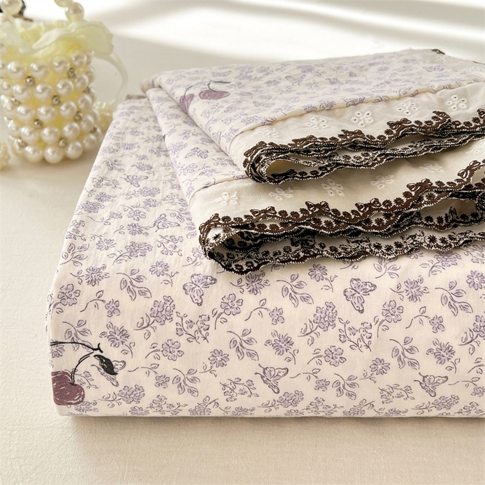 梦舒羽 2026新款A类云朵棉床单亲肤四季款席梦思床罩全包床单三件套 蝴蝶梦境