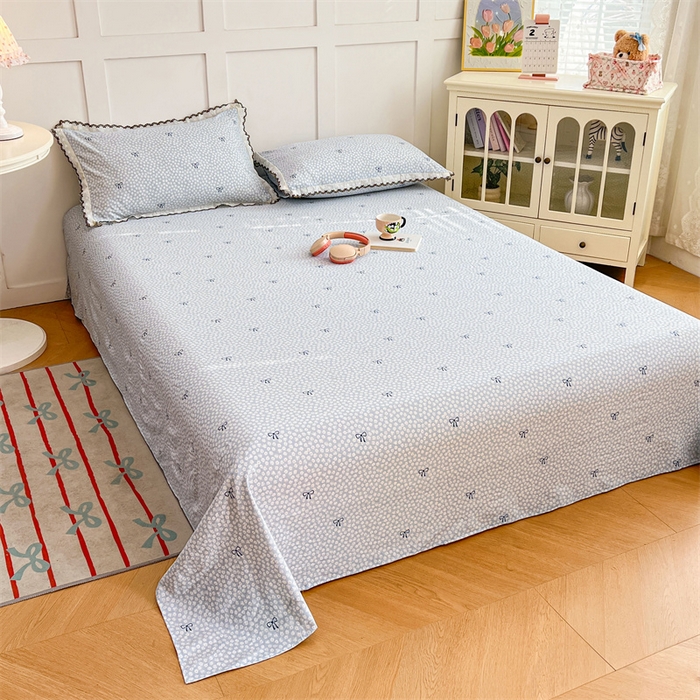 91家纺网 家纺一手货源 找家纺 梦舒羽 2026新款A类云朵棉床单亲肤四季款席梦思床罩全包床单三件套 花屿轻梦