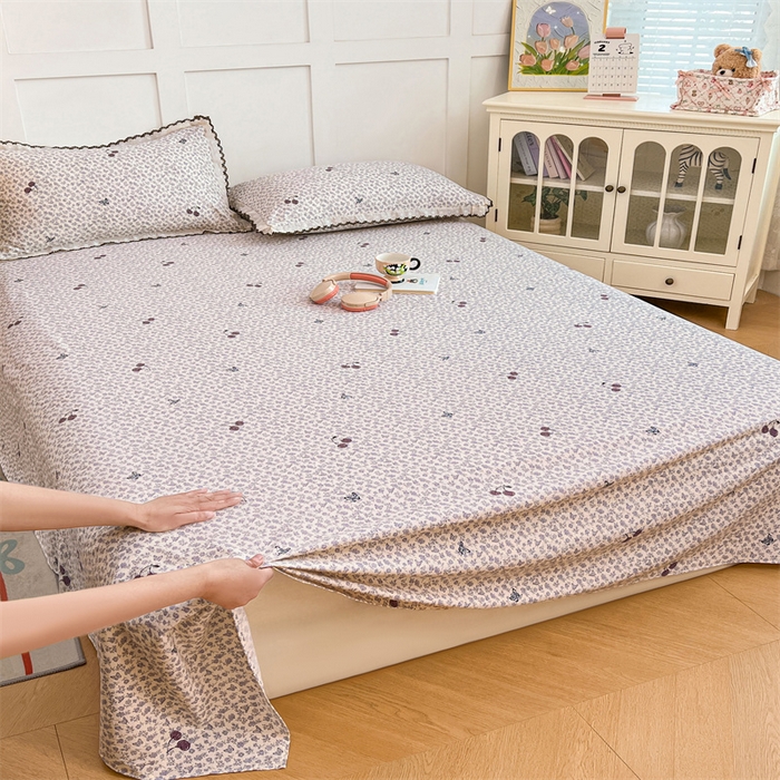 91家纺网 家纺一手货源 找家纺 梦舒羽 2026新款A类云朵棉床单亲肤四季款席梦思床罩全包床单三件套 蝴蝶梦境