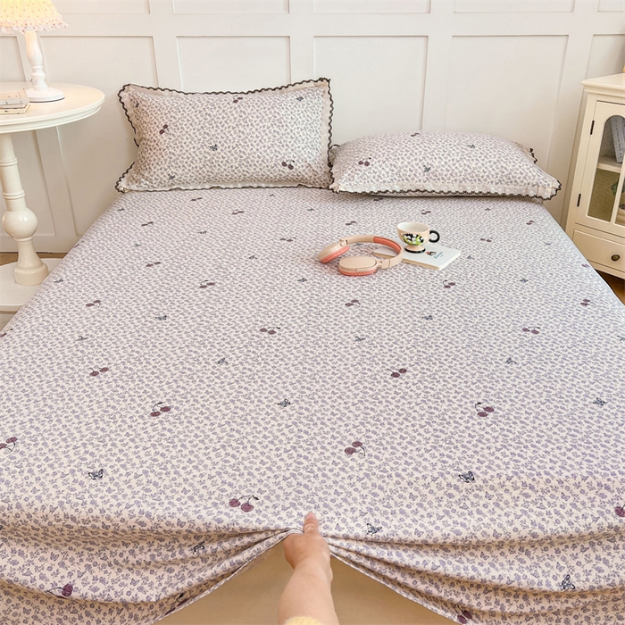 91家纺网 家纺一手货源 找家纺 梦舒羽 2026新款A类云朵棉床单亲肤四季款席梦思床罩全包床单三件套 蝴蝶梦境