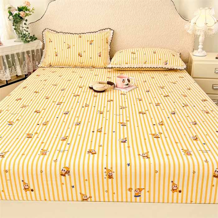 91家纺网 家纺一手货源 找家纺 （总）圣比熊 2026新款A类云朵棉亲肤四季款床笠席梦思床罩全包床单三件套