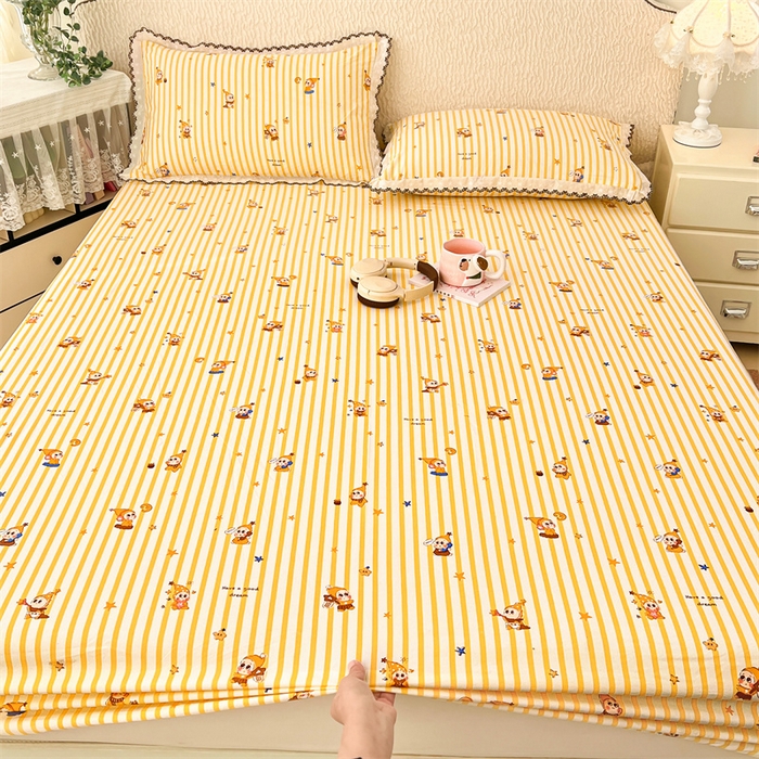 91家纺网 家纺一手货源 找家纺 （总）圣比熊 2026新款A类云朵棉亲肤四季款床笠席梦思床罩全包床单三件套