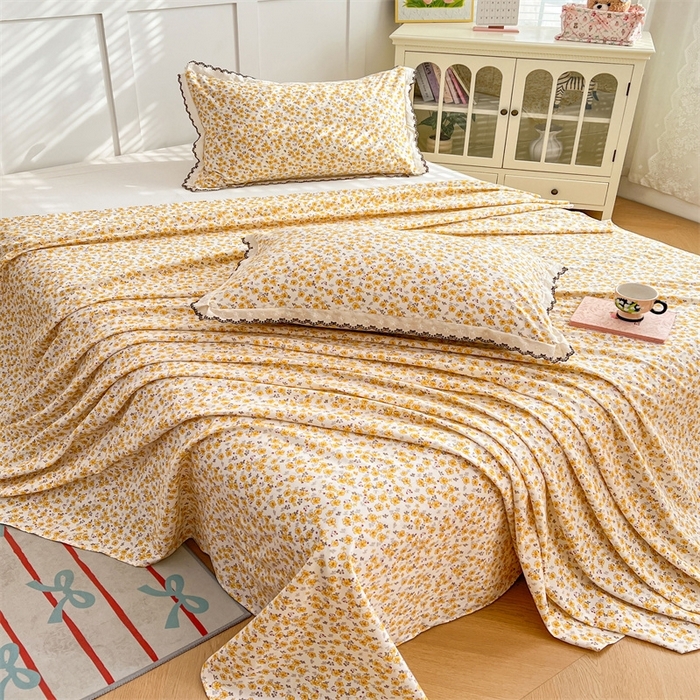 91家纺网 家纺一手货源 找家纺 （总）梦舒羽 2026新款A类云朵棉床单亲肤四季款席梦思床罩全包床单三件套