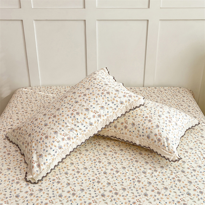 91家纺网 家纺一手货源 找家纺 梦舒羽 2026新款A类云朵棉蕾丝花边枕套宿舍单人单只一只装枕芯 花蔓清风（单层蕾丝花边）