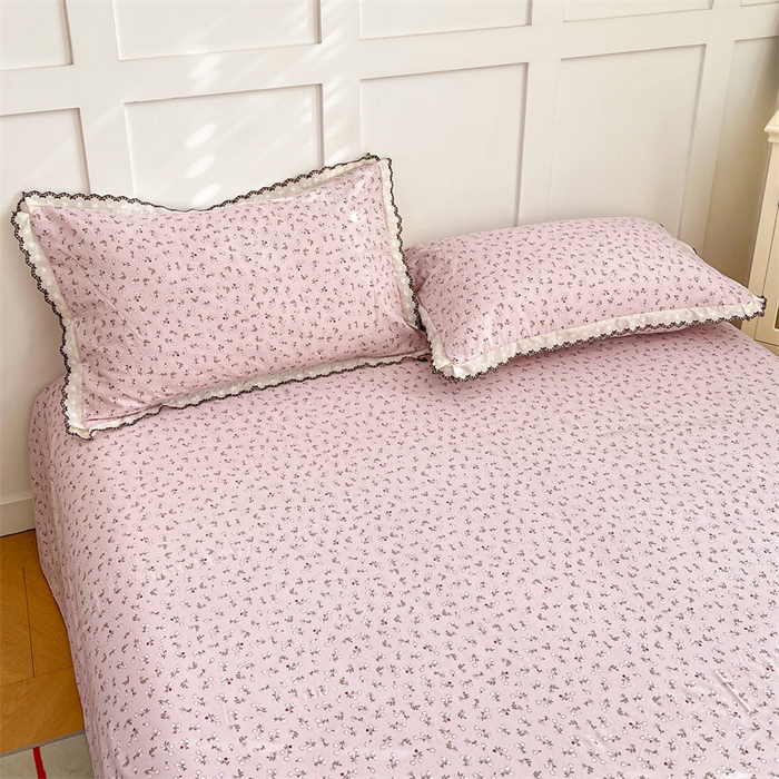 91家纺网 家纺一手货源 找家纺 梦舒羽 2026新款A类云朵棉蕾丝花边枕套宿舍单人单只一只装枕芯 爱丽丝-粉（单层蕾丝花边）