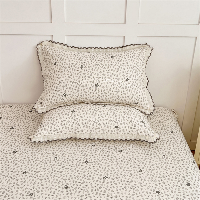 91家纺网 家纺一手货源 找家纺 梦舒羽 2026新款A类云朵棉蕾丝花边枕套宿舍单人单只一只装枕芯 花无意（单层蕾丝花边）