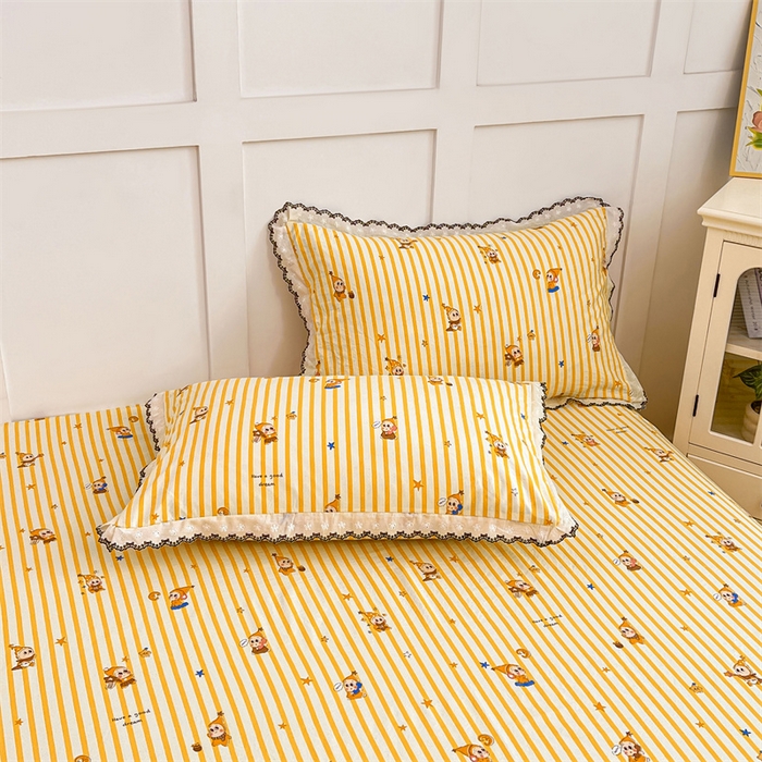 91家纺网 家纺一手货源 找家纺 梦舒羽 2026新款A类云朵棉蕾丝花边枕套宿舍单人单只一只装枕芯 小星愿（单层蕾丝花边）