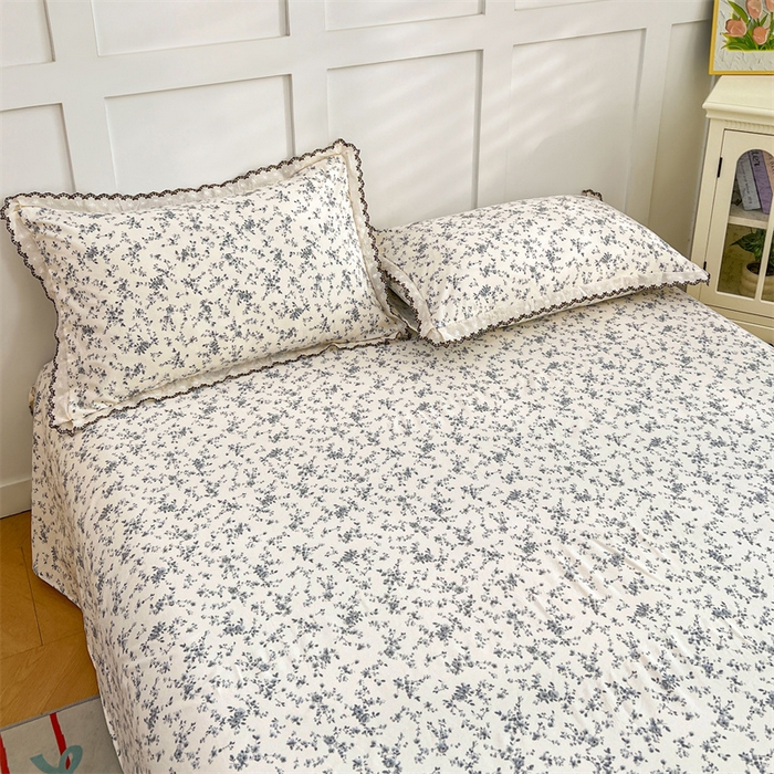 91家纺网 家纺一手货源 找家纺 梦舒羽 2026新款A类云朵棉蕾丝花边枕套宿舍单人单只一只装枕芯 兰亭序-灰（单层蕾丝花边）