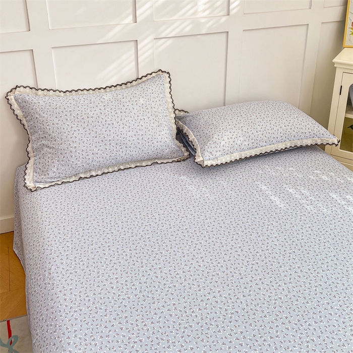 91家纺网 家纺一手货源 找家纺 梦舒羽 2026新款A类云朵棉蕾丝花边枕套宿舍单人单只一只装枕芯 满天星-蓝（单层蕾丝花边）