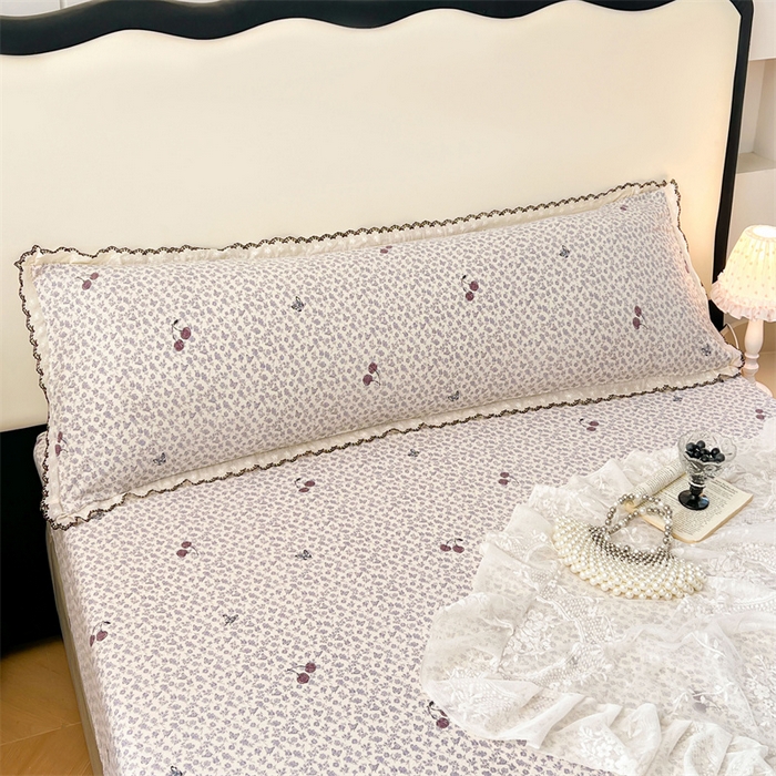 91家纺网 家纺一手货源 找家纺 梦舒羽 2026新款A类云朵棉蕾丝花边枕套宿舍情侣双人加长枕芯内胆套 蝴蝶梦境（单层蕾丝花边）