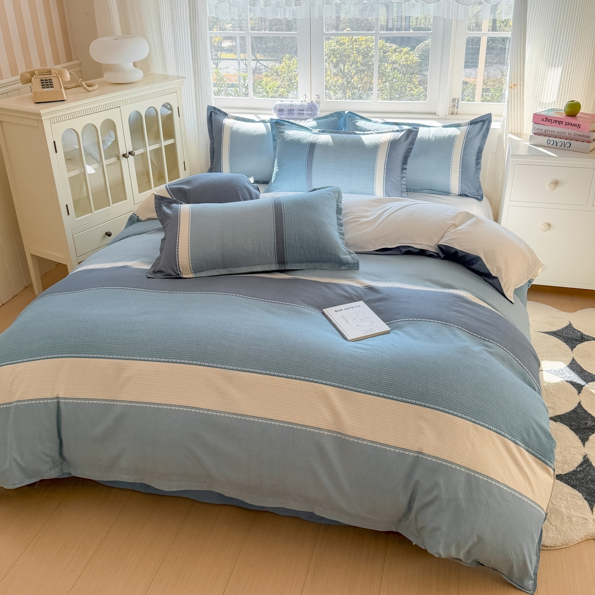 91家纺网 家纺一手货源 找家纺 （总2）赫然家纺 新款舒适柔软亲肤爆款芦荟棉四件套货源充足