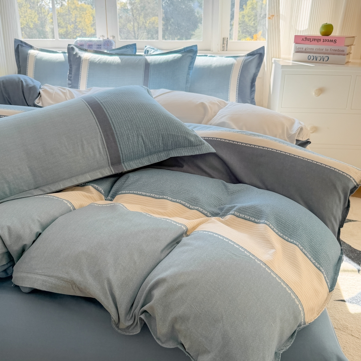 91家纺网 家纺一手货源 找家纺 （总2）赫然家纺 新款舒适柔软亲肤爆款芦荟棉四件套货源充足