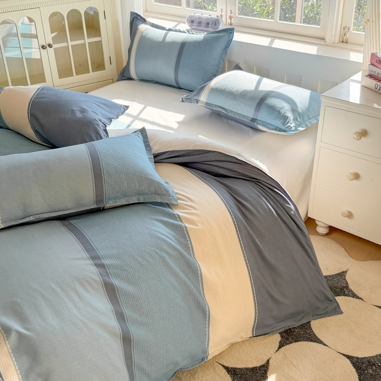 91家纺网 家纺一手货源 找家纺 （总2）赫然家纺 新款舒适柔软亲肤爆款芦荟棉四件套货源充足