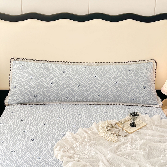 91家纺网 家纺一手货源 找家纺 梦舒羽 2026新款A类云朵棉蕾丝花边枕套宿舍情侣双人加长枕芯内胆套 花屿轻梦（单层蕾丝花边）