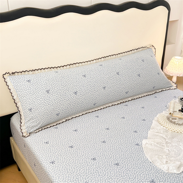 91家纺网 家纺一手货源 找家纺 梦舒羽 2026新款A类云朵棉蕾丝花边枕套宿舍情侣双人加长枕芯内胆套 花屿轻梦（单层蕾丝花边）