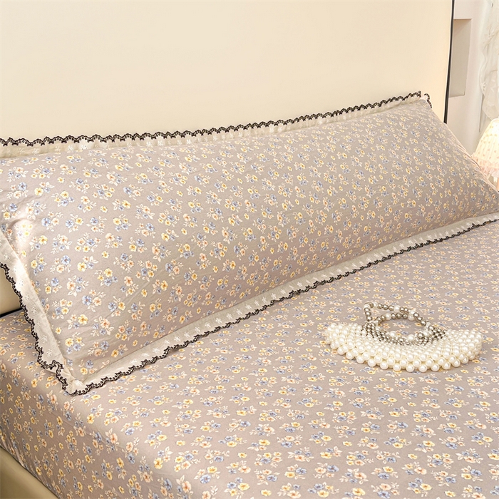 梦舒羽 2026新款A类云朵棉蕾丝花边枕套宿舍情侣双人加长枕芯内胆套 花无归期（单层蕾丝花边）