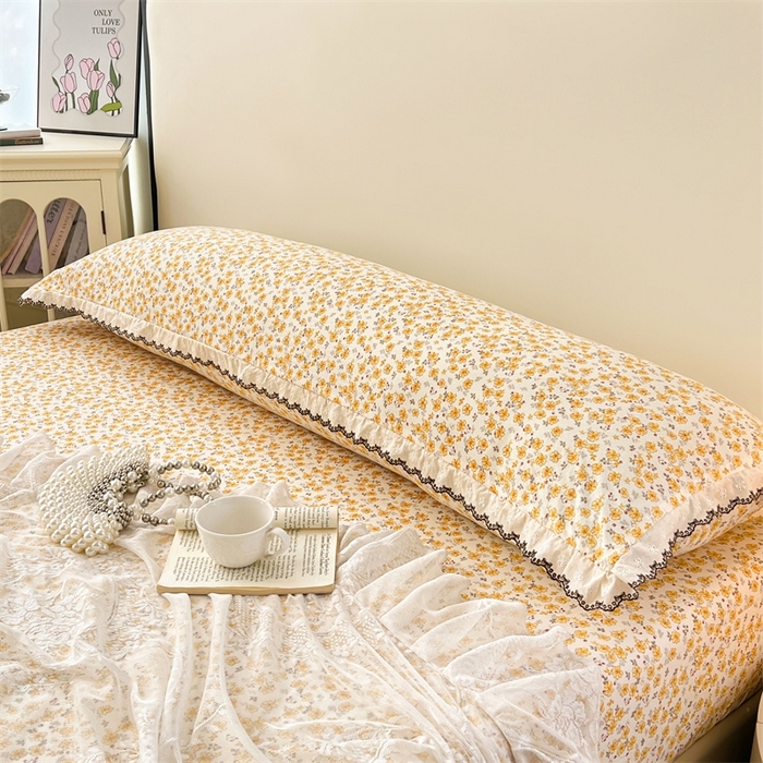 91家纺网 家纺一手货源 找家纺 （总）梦舒羽 2026新款A类云朵棉蕾丝花边枕套宿舍情侣双人加长枕芯内胆套