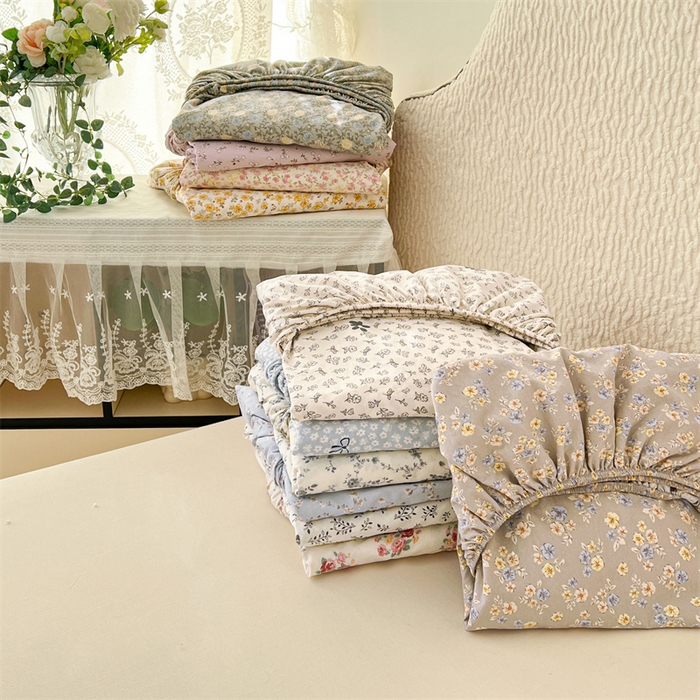 91家纺网 家纺一手货源 找家纺 圣比熊 2026新款A类云朵棉亲肤四季款床笠席梦思床罩全包床单三件套 组合