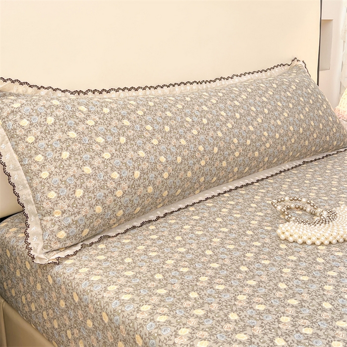 91家纺网 家纺一手货源 找家纺 （总）圣比熊 2026新款A类云朵棉蕾丝花边枕套宿舍情侣双人加长枕芯内胆套