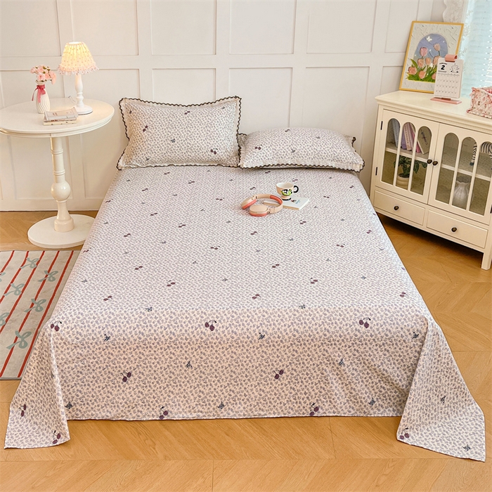 91家纺网 家纺一手货源 找家纺 圣比熊 2026新款A类云朵棉床单亲肤四季款席梦思床罩全包床单三件套 蝴蝶梦境